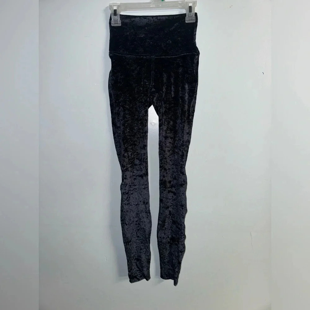 Lululemon women’s Wunder Lounge Blue Velvet High Rise‎ Leggings size 0 athletic